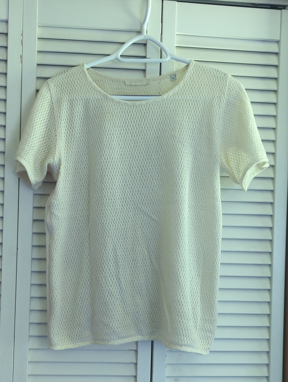 Our Legacy Chariot Mesh Knit Cotton T-shirt Cream/Ecru Size 38/S/M